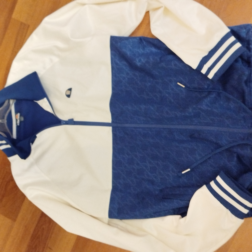 Blue and White Track Jacket